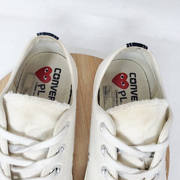 Converse Chuck Taylor Comme de Garcons Shoes Womens 8 Sneaker Off White Low - Picture 6 of 14